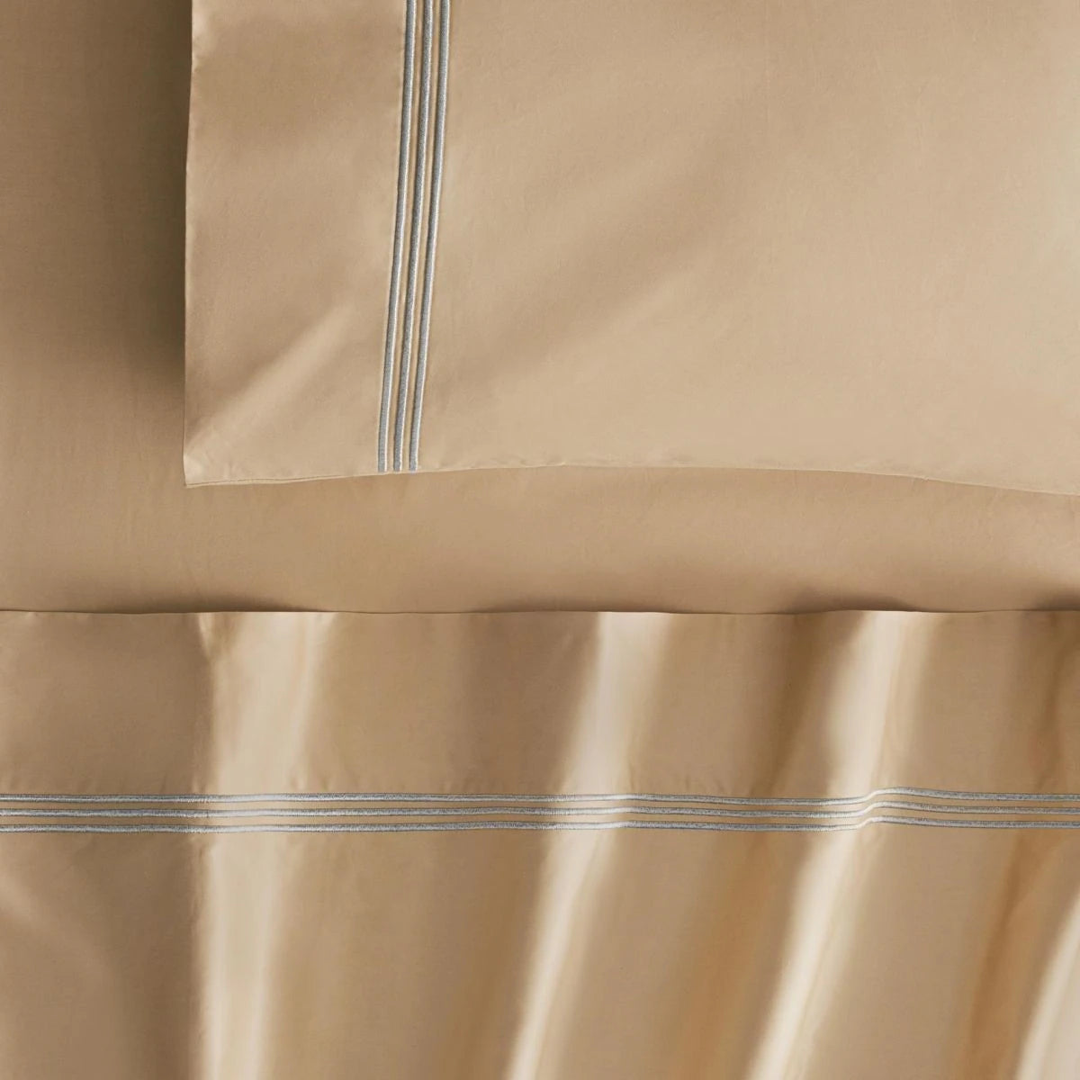 Rayon - Cotton Sheets for a Breathable and Soft Blend1200TC Palais Lux Almond Fitted Sheet by Sheridan