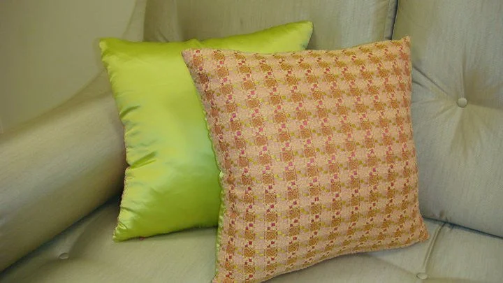 Round Pillows for Boho-Style InteriorsChanel Classic Plaid Throw Pillow Cover.....Fabric Designed by Chanel