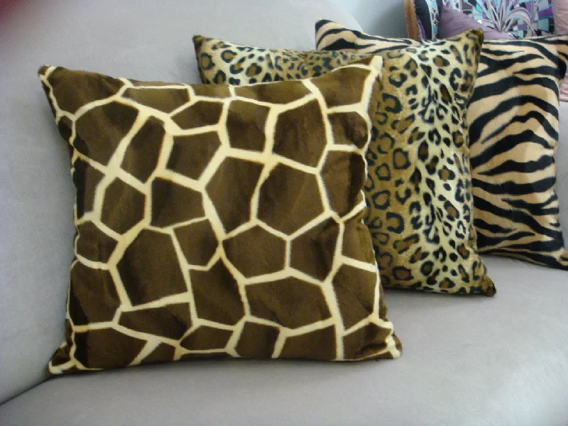 Firm Pillows for Side SleepersGiraffe Throw Pillow, Brown & Gold