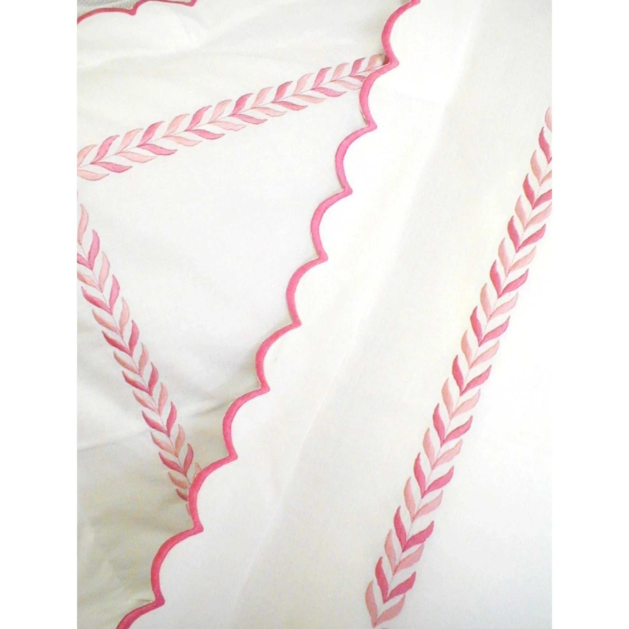 Fitted Sheets with Reinforced Corners for Long - Lasting UsePink Scalloped Fitted Sheet