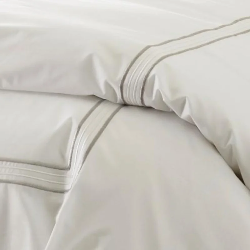 Thermal - Regulating Bamboo Sheets for All - Season ComfortEmbroidered Fiona 4 Lines Boarded Sheets