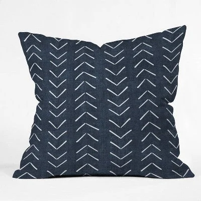 Square Pillows for Modern Home DecorOpen Box - 16"x16" Becky Bailey Mud Cloth Big Arrows Square Throw Pillow Navy - Deny Designs