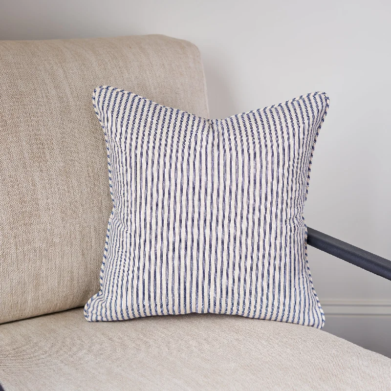 Hypoallergenic Pillows for Allergy SufferersNavy Blue Ticking Stripe Throw Pillow Cover 18x18