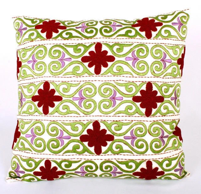 Round Pillows for Boho-Style InteriorsGraphic Scroll Design Pillow - Sabira Collection