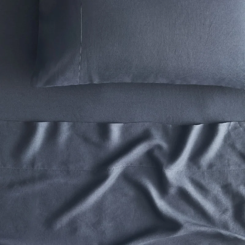 Fitted Sheets with Reinforced Corners for Long - Lasting UseAbbotson INK Linen Flat Sheet by Sheridan