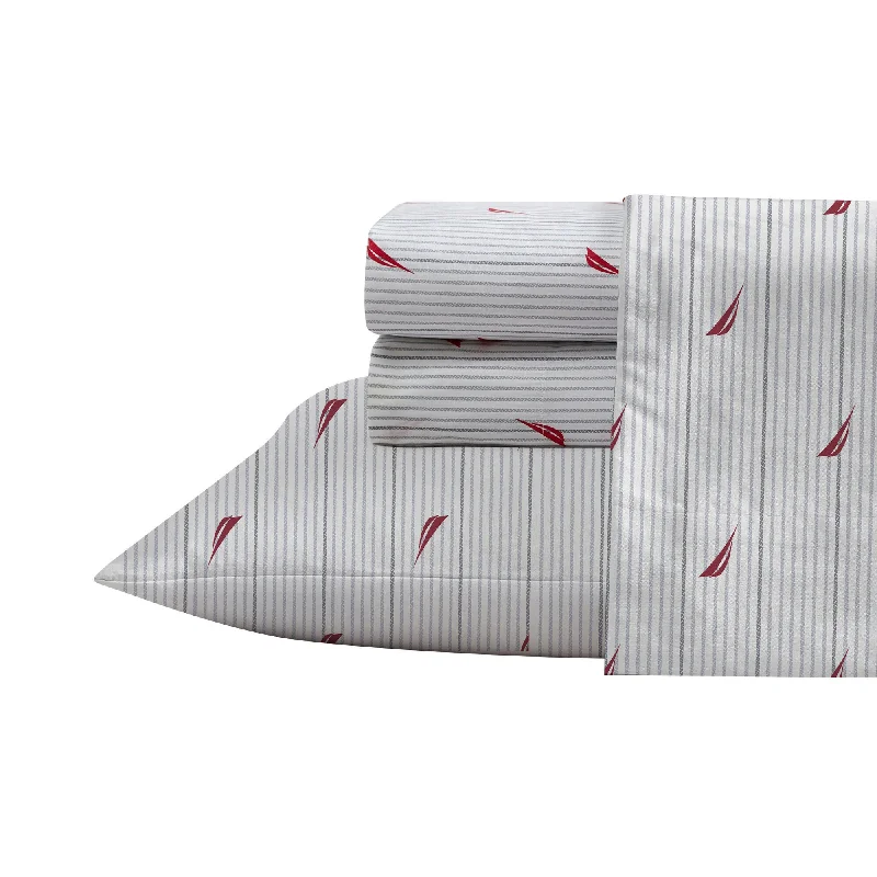 Twin - Size Sheet Sets with a Pillow ProtectorNautica Audley Striped Red King Sheet Set