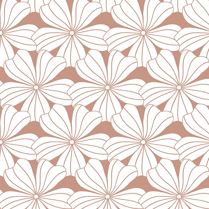 Quilted Cotton Sheets for a Warm and Inviting BedFLOWERS | Terracotta pink | 140x200cm / 55x79" | Double fitted sheet