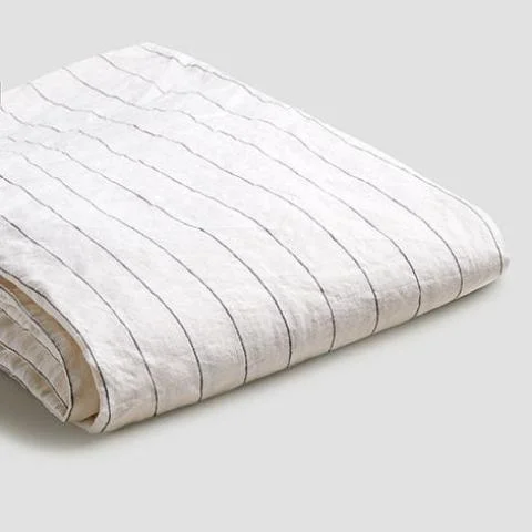 Jersey - Knit Sheets for a Comfortable and Casual BedLuna Stripe 100% Linen Flat Sheet