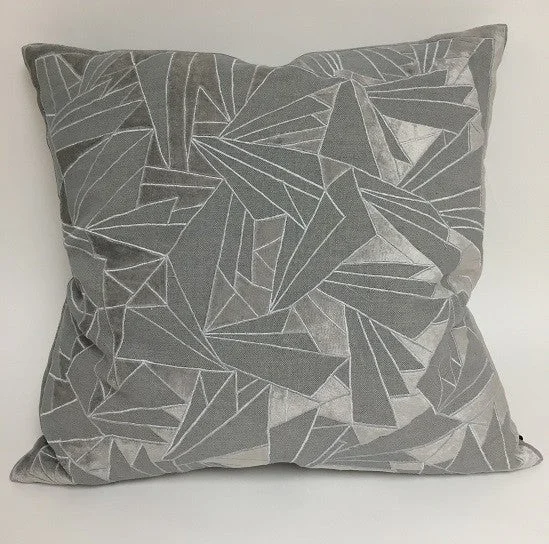 Down Alternative Pillows for Ethical ChoicesSpruce Linen/Silver Applique - Callisto Home