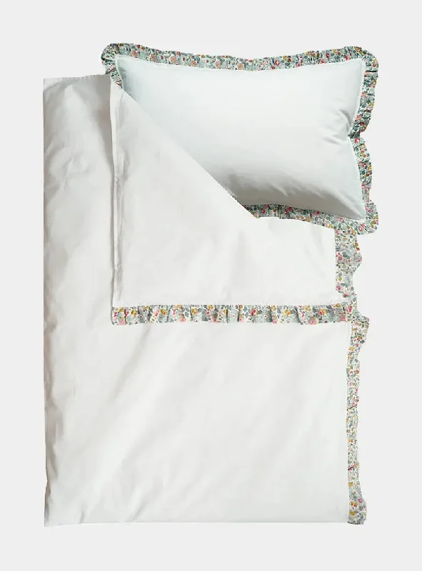 Embroidered duvet covers with intricate needlework for a luxurious touchBedding in White Made With Liberty Fabric BETSY GREY