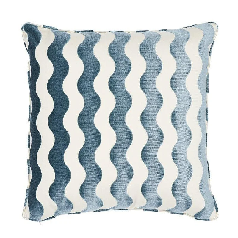 King - size blankets to cover large beds comfortablyBlue Wave Square Throw Pillow