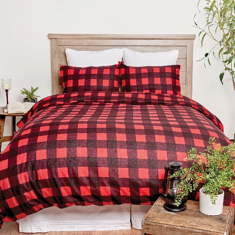 Machine - washable duvet covers for hassle - free cleaningBuffalo Check Duvet Set