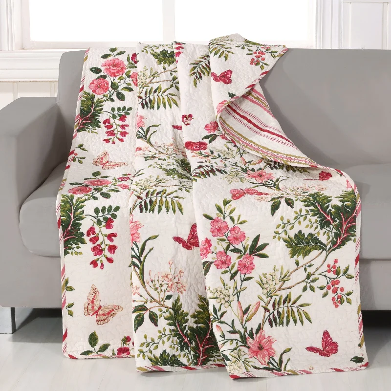 Synthetic fiber blend blankets for a budget - friendly choiceButterflies Quilted Throw