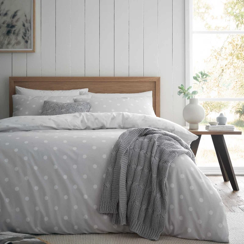 Ombre - colored duvet covers with a gradient effect for a trendy and unique styleBrushed Polka Dot Duvet Cover Set Grey