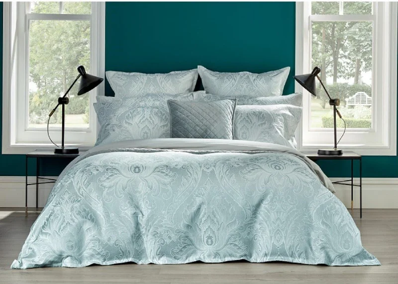 Queen - size duvet covers for standard queen - sized mattressesChristy "Fairfield" Jacquard Duvet Cover Sets in Duck Egg Colour