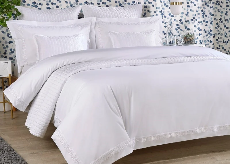 Expensive duvet covers with premium materials and artisanal craftsmanshipChristy "Verina" Duvet Cover Sets with White Embroidery