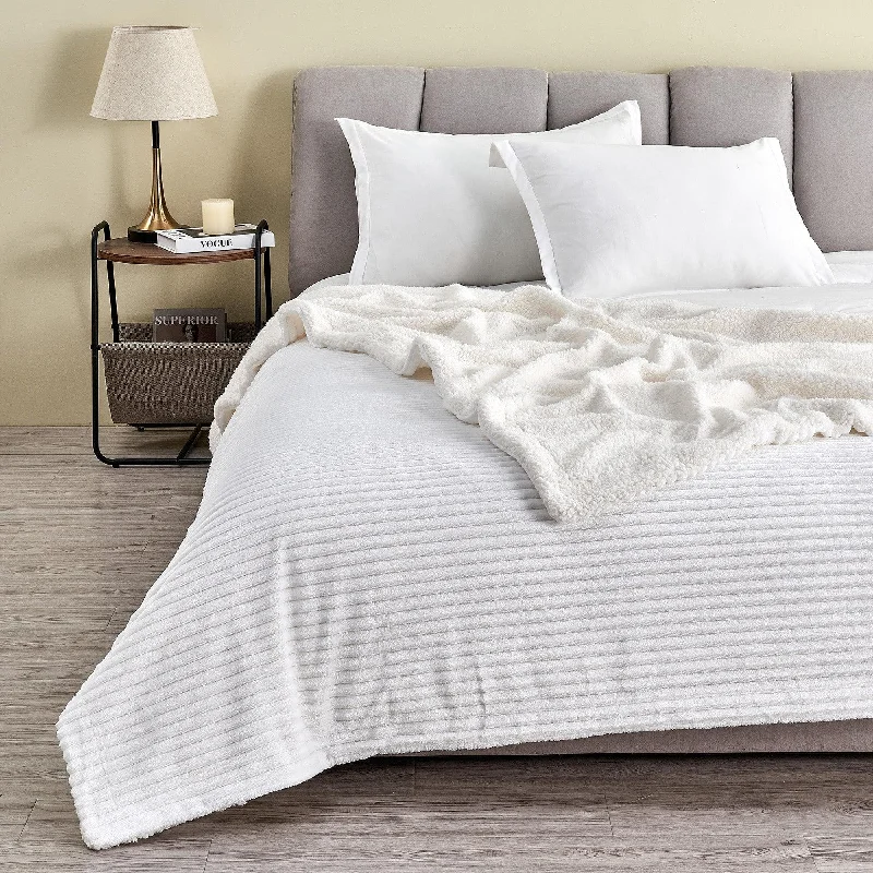 Microfiber blankets that are durable and easy to care forRibbed Sherpa Throw Blanket - Corduroy Collection