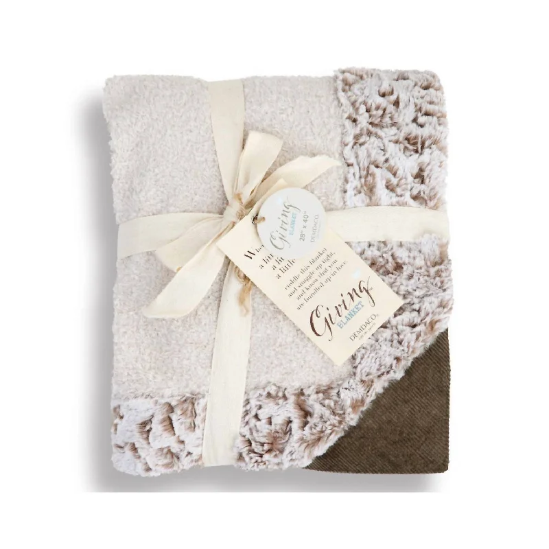 Recycled polyester blankets for an eco - conscious optionGiving Baby Blanket In Off-White