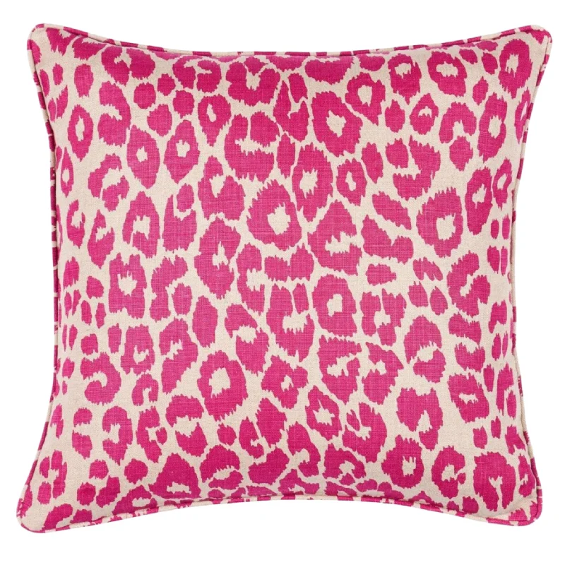 Cashmere blankets for ultimate softness and luxuryIconic Leopard 20" Throw Pillow in Fuchsia and Natural