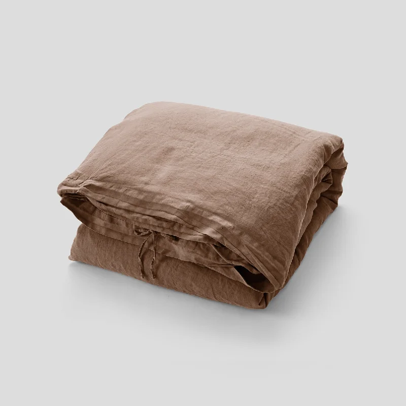 Jersey cotton duvet covers for a stretchy and comfortable fit100% Linen Duvet Cover in Chestnut