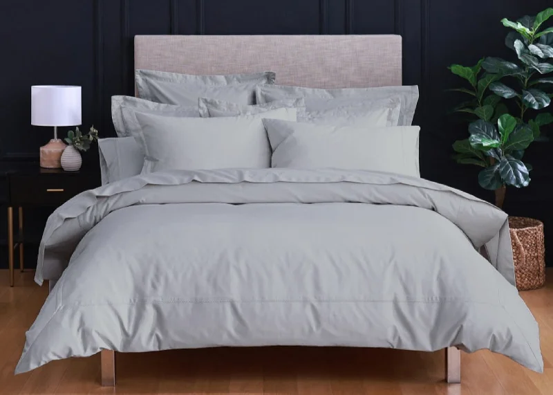 Duvet covers to match a specific bedroom color schemeLinen Obsession "LO Opulent Embroidery" 500TC Egyptian Cotton Sateen in Silver