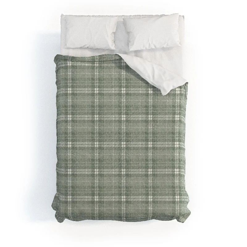 Egyptian cotton duvet covers for a luxurious and soft feelLittle Arrow Design Co Fall Plaid Sage Polyester Duvet