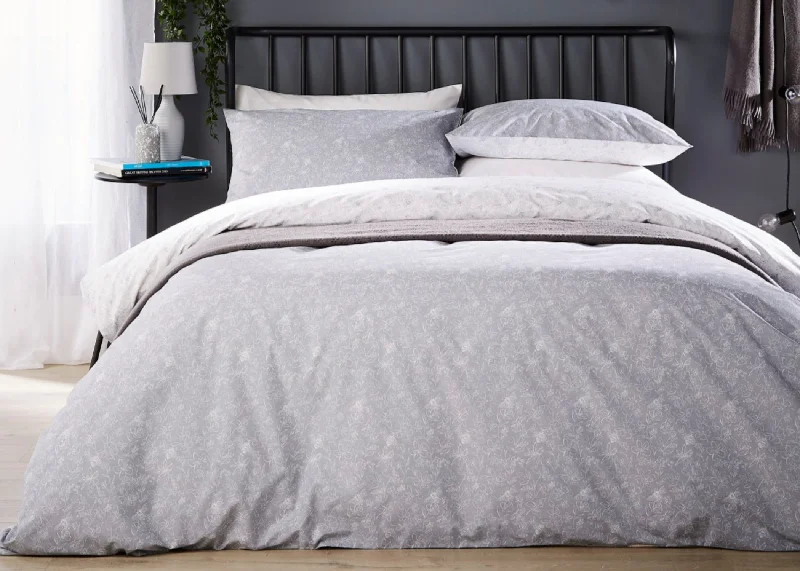 Linen duvet covers with a natural texture and breathabilityLiving by Christy "Parker" Duvet Cover Set in Silver