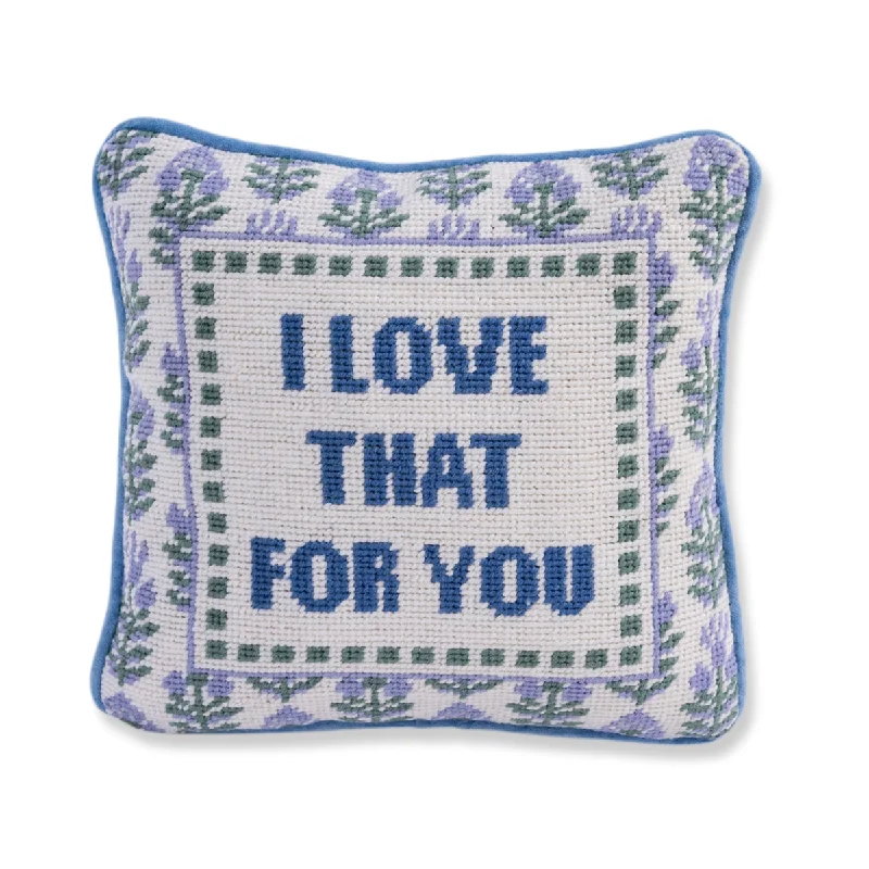 Chenille blankets with a thick and fuzzy textureLove That for You Needlepoint Pillow