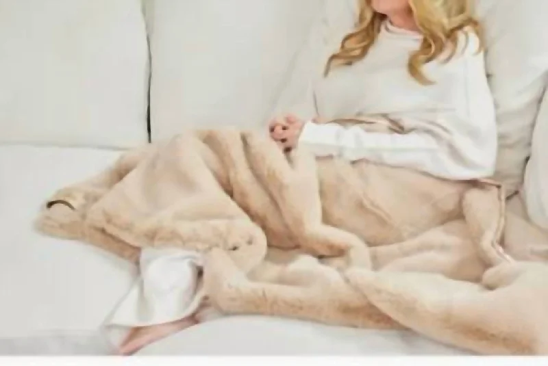 Wool blankets with natural warmth and insulationLux Faux Fur Blanket In Camel