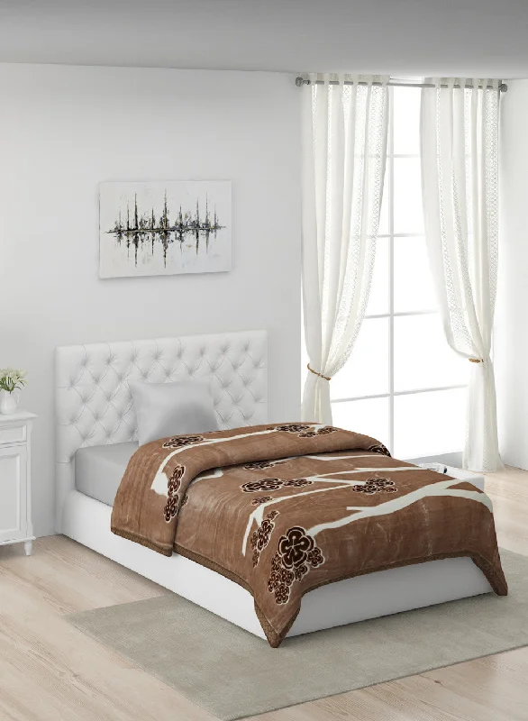 Silk blankets with a smooth and elegant touchPrinted Mink Single Blanket for Mild Winter -2 Ply