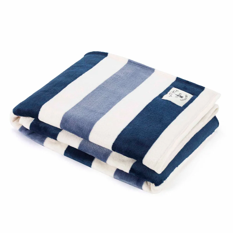 Rayon from bamboo blankets for a silky and breathable feelNautica Striped Throw Blanket