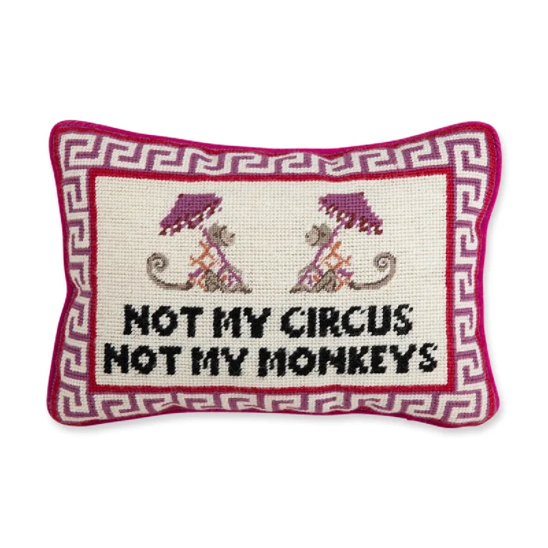 Chenille blankets with a thick and fuzzy textureNot My Circus Needlepoint Pillow