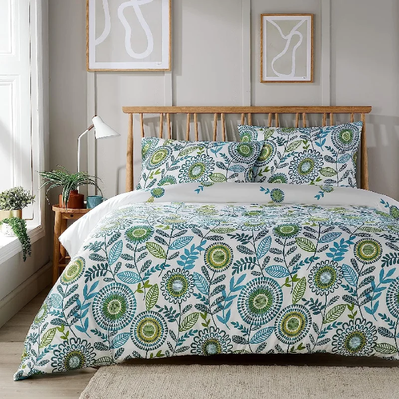 Striped duvet covers with bold or subtle stripes for a classic or nautical feelOpulence Teal Printed Reversible Duvet Cover Set with Button Closure Luxurious Bedding in Single Double King Sizes by OLIVIA ROCCO