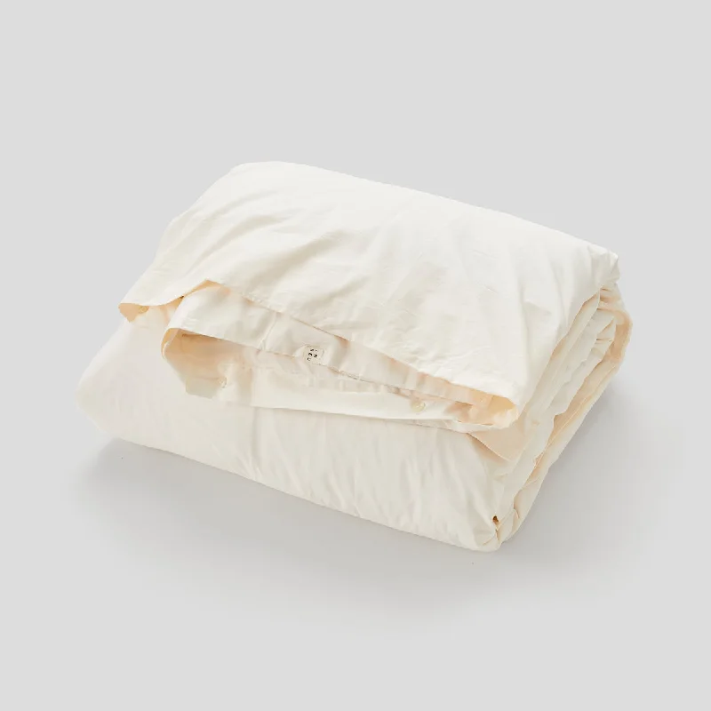 Zipper - closure duvet covers for easy removal and washingOrganic Cotton Percale Duvet cover in Milk