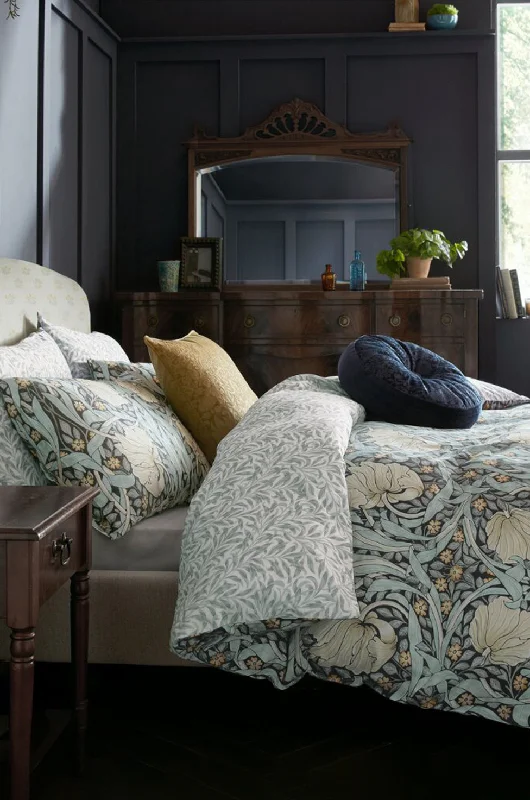 King - size duvet covers to fit large king - sized beds perfectlyMorris & Co Pimpernel Floral Print Duvet Cover Set, Indigo