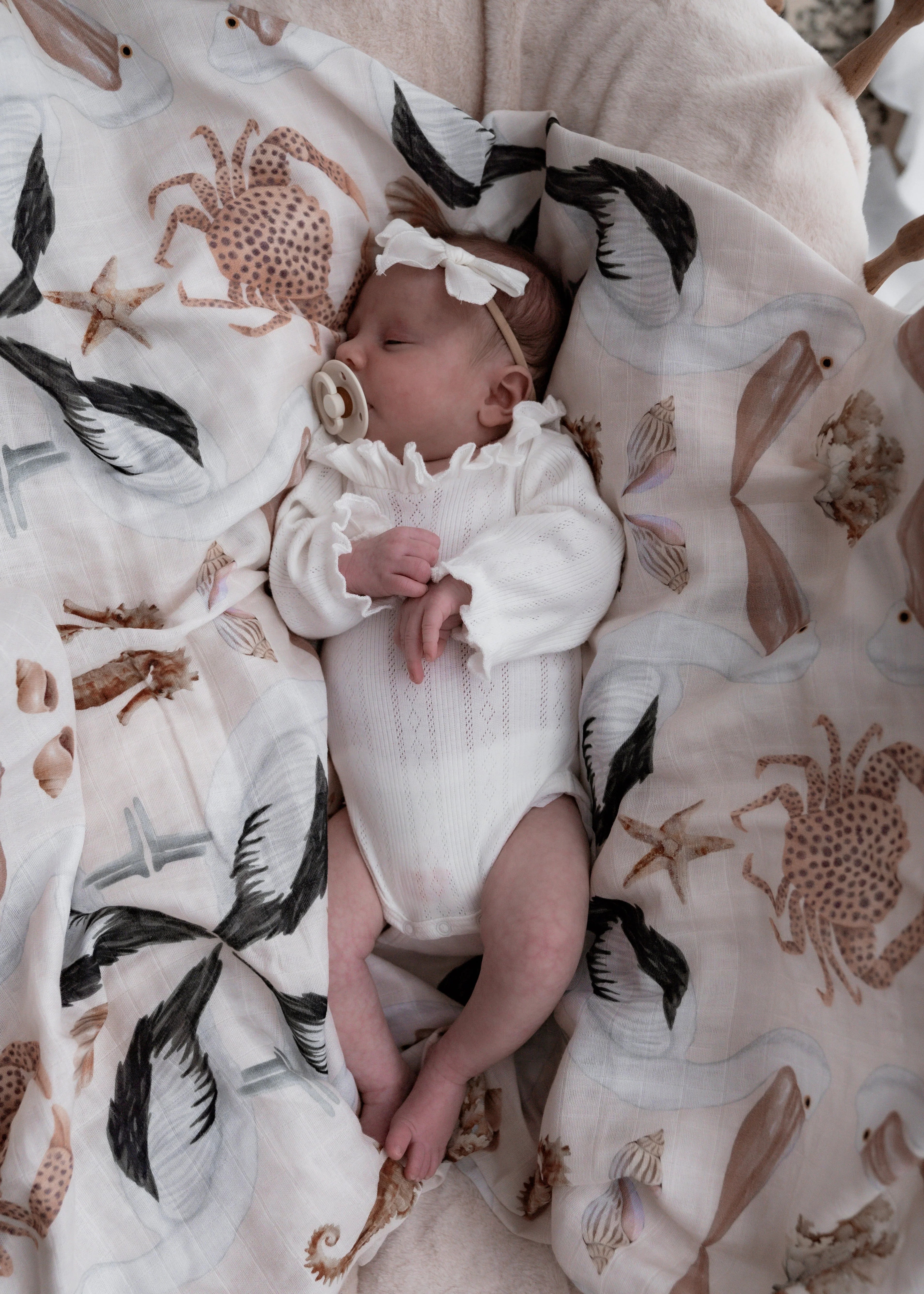 Wool blankets with natural warmth and insulationPop Ya Tot Organic Muslin Swaddle - Barrier Reef