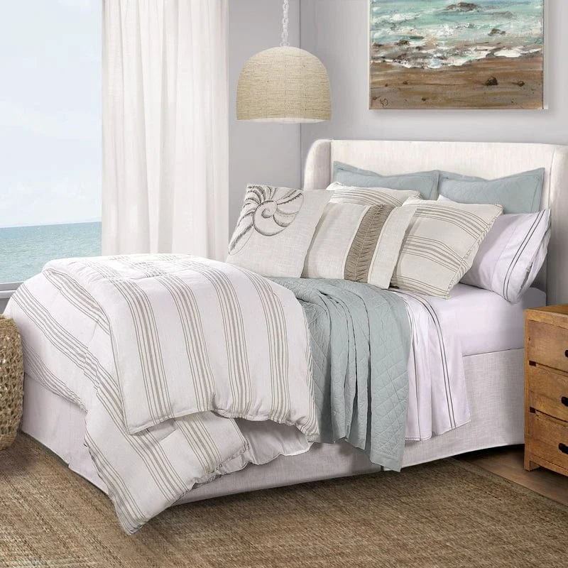 Duvet covers that work well with memory - foam mattresses for added comfortPrescott Stripe Duvet Cover Set in Taupe