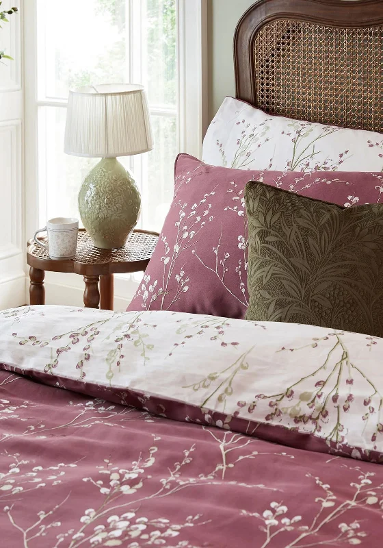 Dry - clean - only duvet covers with high - end materials and delicate designsLaura Ashley Pussy Willow Printed Floral Duvet Cover Set, Plum Purple