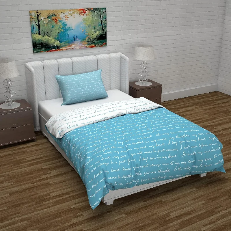 Clearance - priced duvet covers for a great deal on last - season modelsBed duvet covers to enhance the comfort and aesthetics of the bedroomMicrofiber Reversible Single Bed AC Duvet Cover with 1 Pillow Cover for Comforter Blue & White