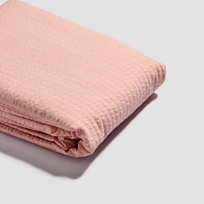 High - end luxury duvet covers for a top - tier sleep experienceSalt Pink Seersucker Cotton Duvet Cover - King / Cal King