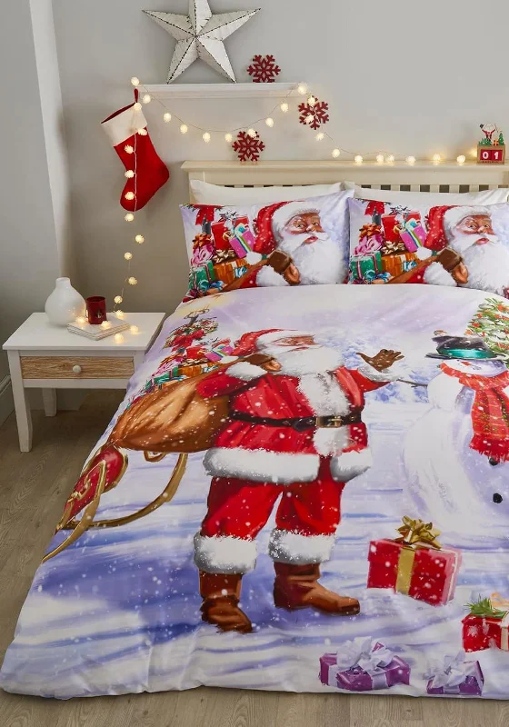 Light - blocking duvet covers for a better sleep during the dayFusion Santa & Snowy Christmas Duvet Cover Set, Red