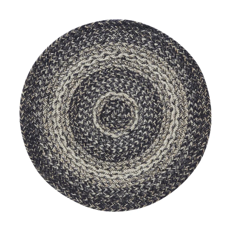 Sawyer Mill Black White Jute Trivet 15 inch Diameter