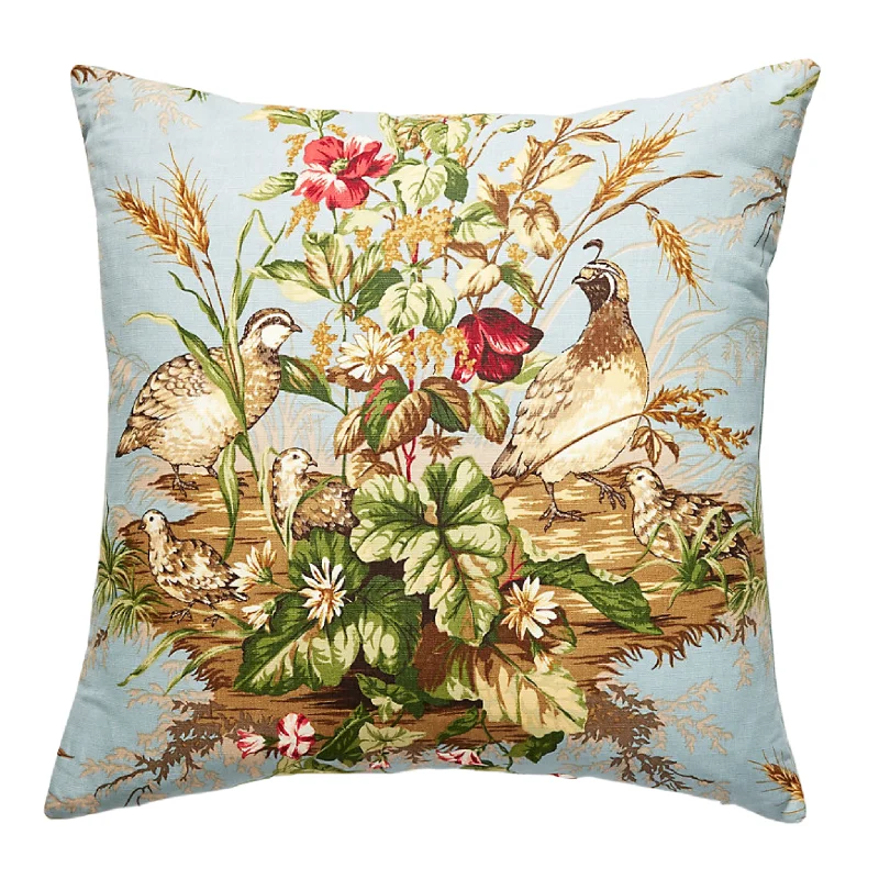 King - size blankets to cover large beds comfortablyEdwin's Covey London Blue Birds & Foliage Pillow