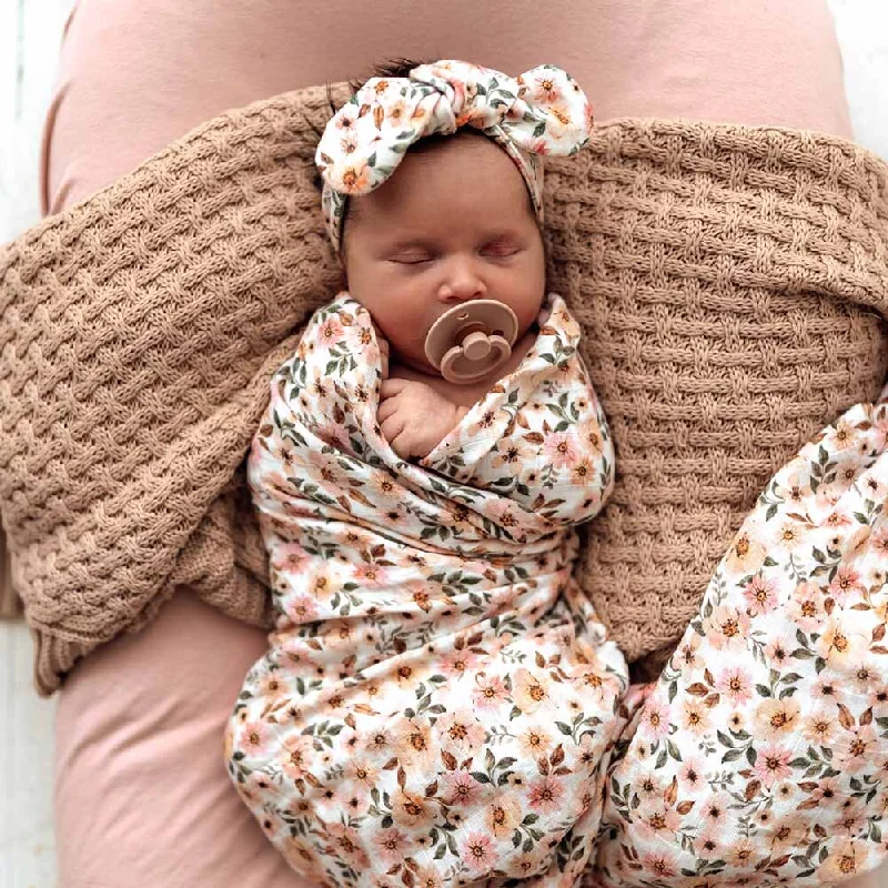 Rayon from bamboo blankets for a silky and breathable feelSnuggle Hunny Organic Cotton Muslin Wrap - Spring Floral