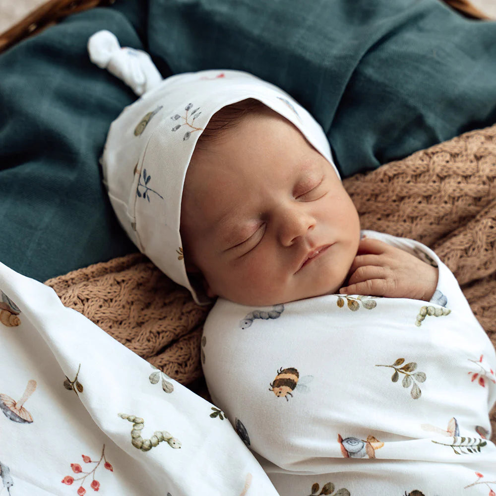 Silk blankets with a smooth and elegant touchSnuggle Hunny Baby Jersey Wrap & Beanie Set - Garden Friends