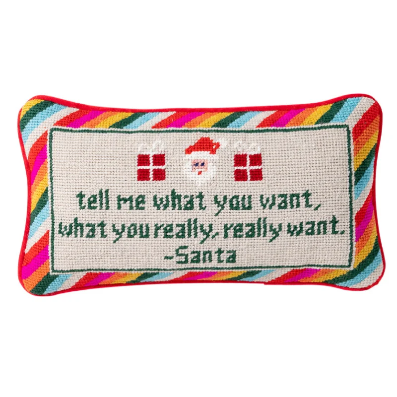 Fleece blankets for a cozy and plush textureTell Me What You Want Needlepoint Pillow