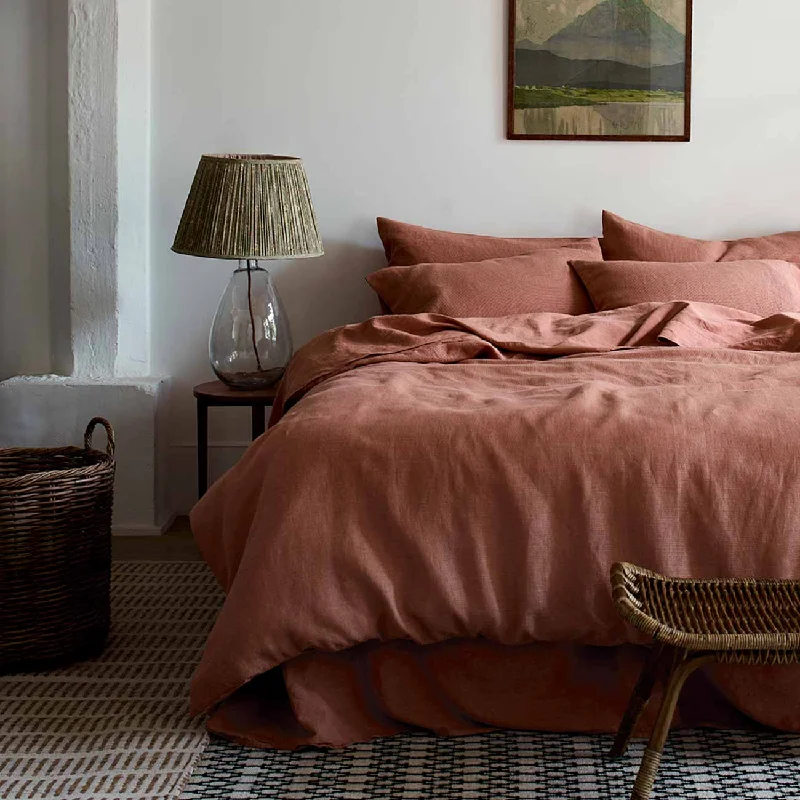 Duvet covers suitable for use with synthetic - filled comfortersToffee Waffle Chambray Linen Blend Duvet Cover