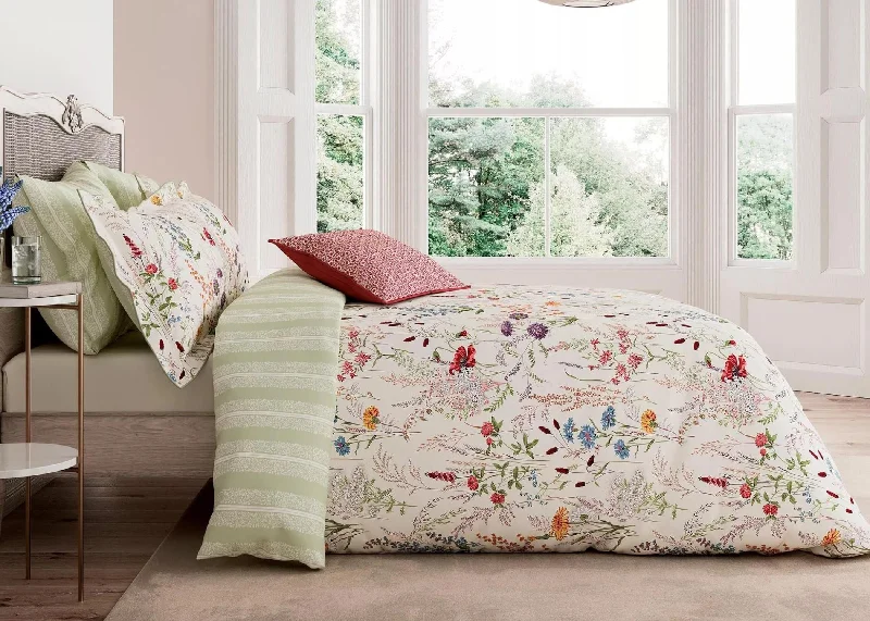 Twin - size duvet covers ideal for single beds in kids' rooms or dormitoriesV & A "Blythe Meadow" Duvet Cover Set in Multi