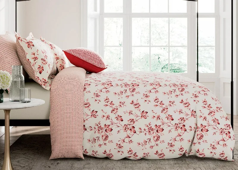 Discounted duvet covers during holiday sales like Christmas, Black Friday, and Cyber MondayV & A "Garden Rose" Duvet Cover Set in Pink