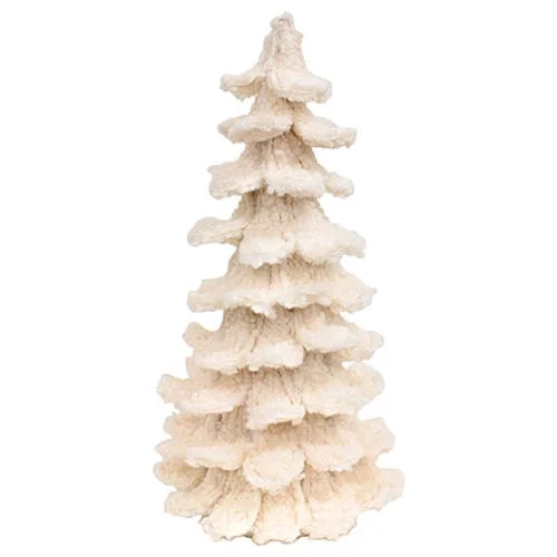 White Sherpa Christmas Tree 17.5"H